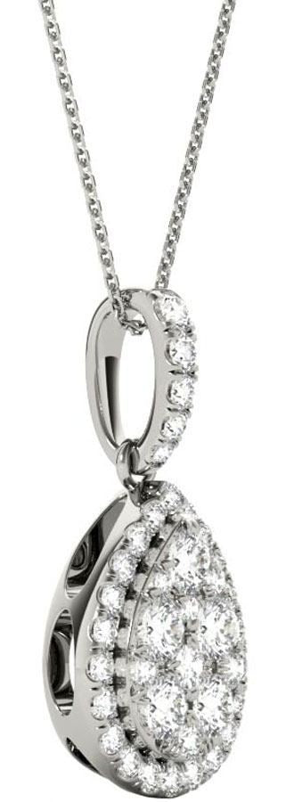 Diamond Oval Pendant, .81 Carat on 18k White Gold P20249W