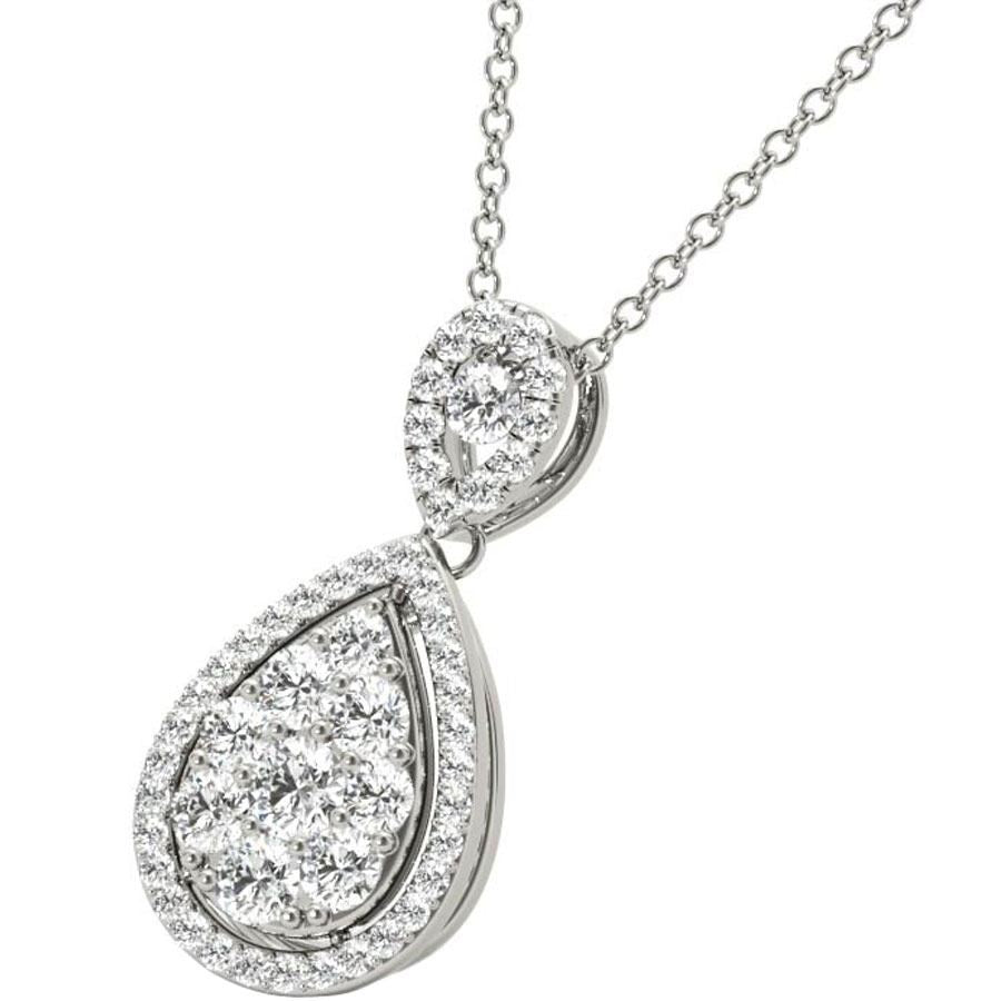 Diamond Pendant, .90 Carat on Solid 18k White Gold P21966W