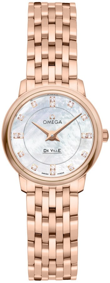 Omega De Ville Prestige Quartz 18k Rose Gold Women's Watch 4116.75.00