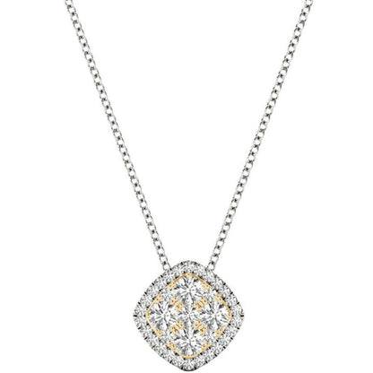 Diamond Pendant, .83 Carat on Solid 18k White & Yellow Gold P21953WY