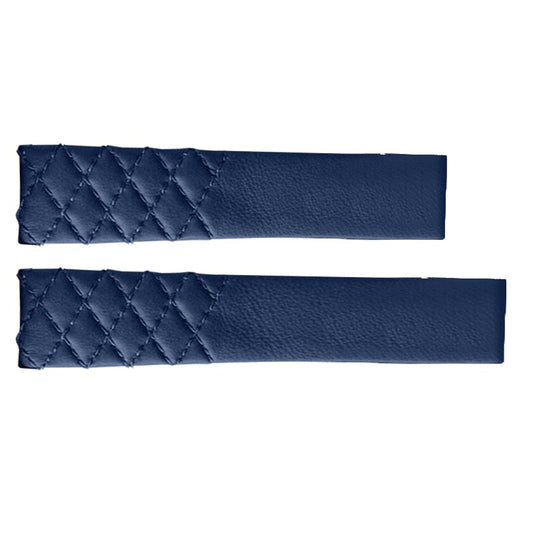 Tag Heuer Carrera 19mm Blue Leather OEM Watch Strap with Quilted Pattern FC6391