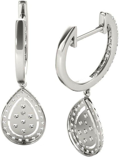 Diamond Earrings, 1.0 Carat Diamonds on Solid 18k White Gold E20239W