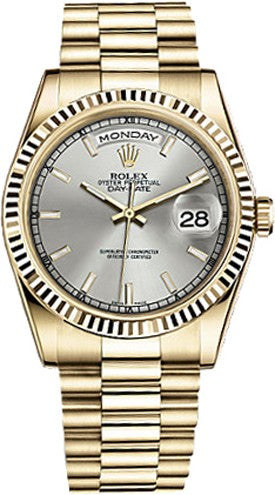 Rolex Day-Date 36 Silver Dial Automatic Watch 118238-0106