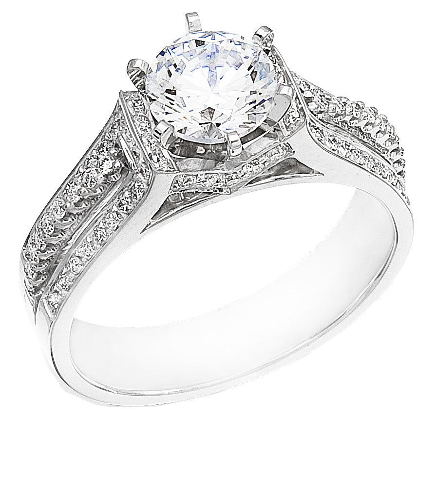 Diamond Ring, .31 Carat Diamonds on 14K White Gold