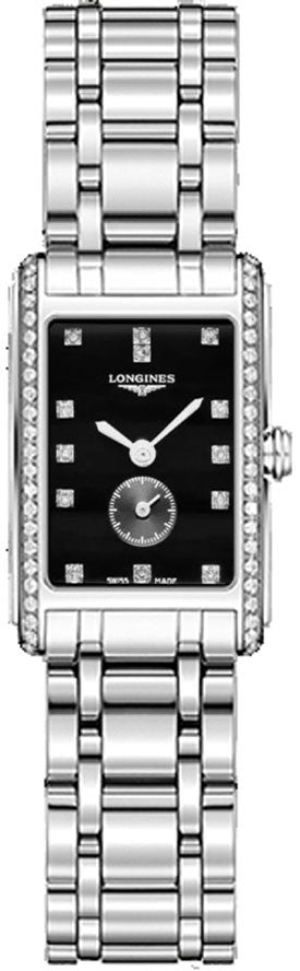 Longines DolceVita Steel Black Dial Diamond Women's Watch L5.255.0.57.6