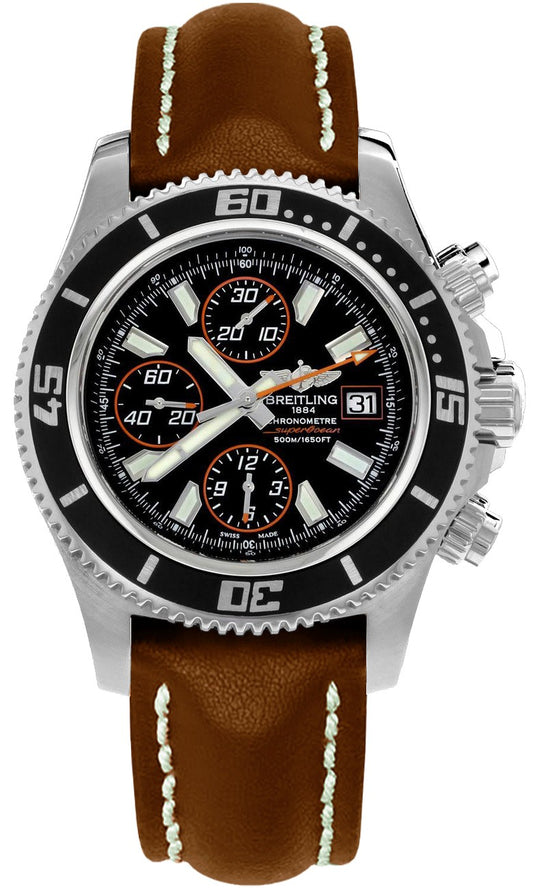 Breitling Superocean Chronograph Brown Strap Men's Watch A1334102/BA85-437X