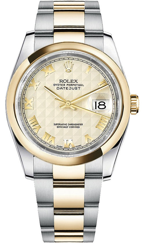 Rolex Datejust 36 Yellow Gold Bezel Watch 116203