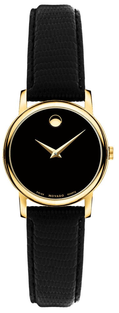 Movado Museum Black Dial & Yellow Gold Women's Watch 2100006