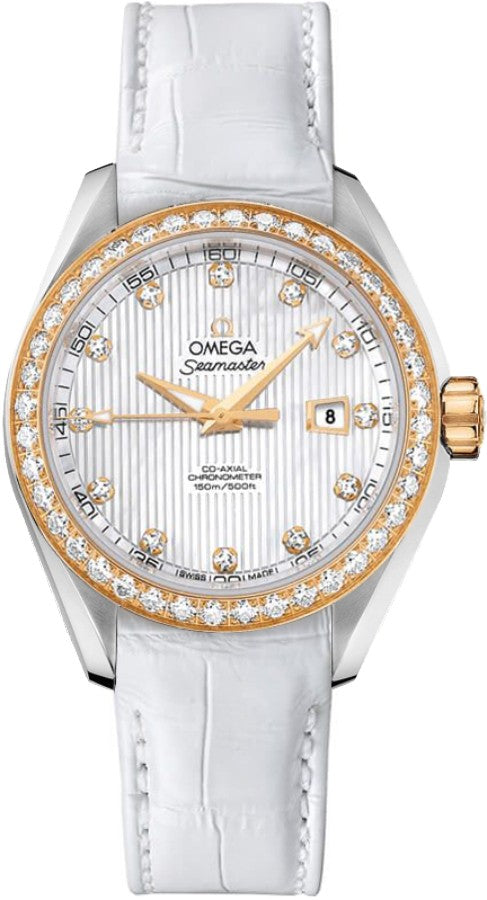 Omega Seamaster Aqua Terra Co-Axial Diamond and White Pearl Women's Watch 231.28.34.20.55.001