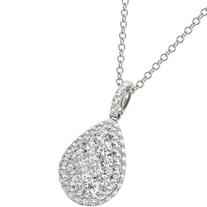 Diamond Pendant, .87 Carat on Solid 18k White Gold P21960W