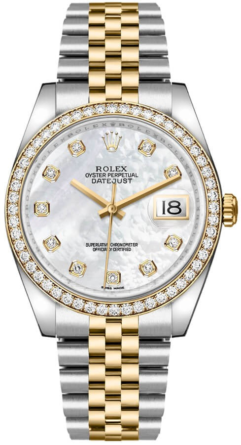 Rolex Datejust 36 Mother of Pearl Diamond Watch 116243-0018