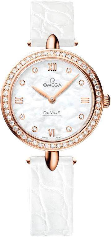 Omega De Ville Prestige Mother of Pearl Diamond Women's Watch 424.58.27.60.55.002