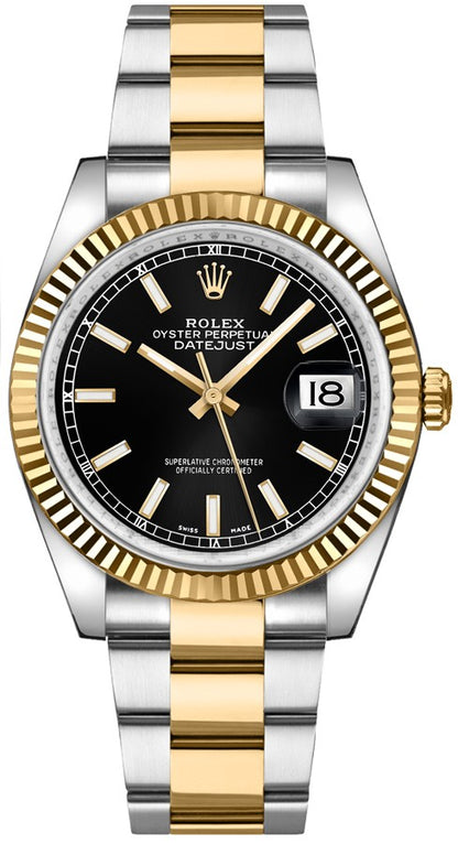 Rolex Datejust 36 Black Dial Steel & Gold Watch 116233-0173