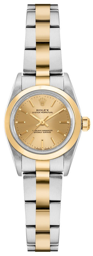 Rolex Oyster Perpetual 24 Champagne Dial Women's Watch 76183