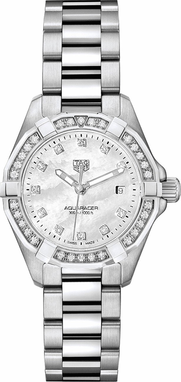 Tag Heuer Aquaracer White Mother of Pearl Diamond Women's Watch WBD1415.BA0741