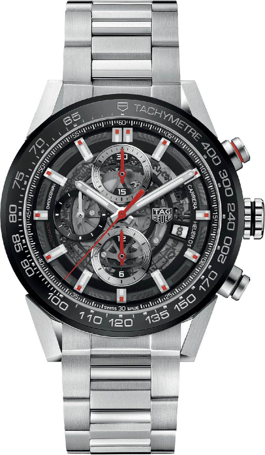 Tag Heuer Carrera Skeleton Black Dial Save Men's Watch CAR201V.BA0766