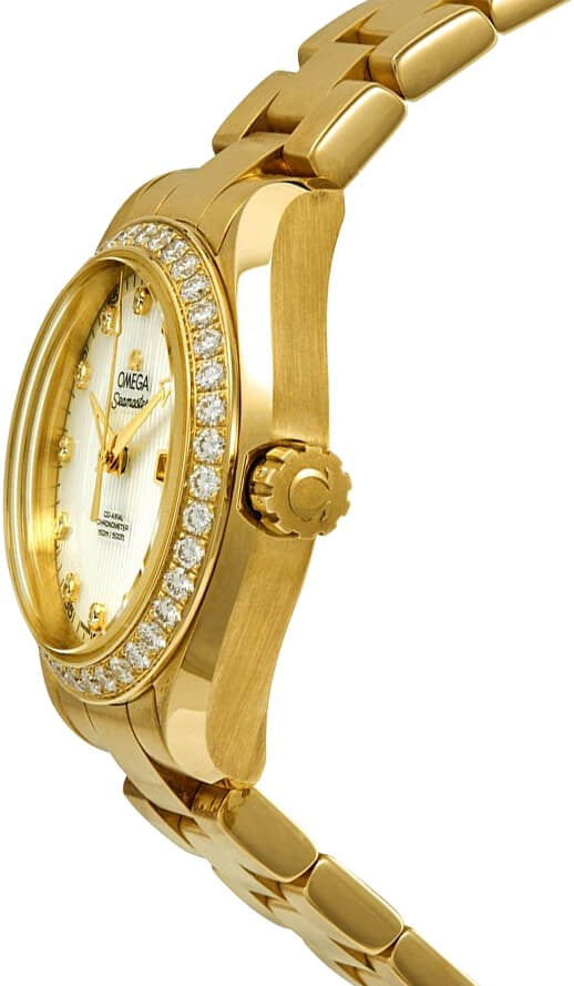 Omega Seamaster Aqua Terra Solid 18k Yellow Gold Diamond Women's Watch 231.55.34.20.55.001