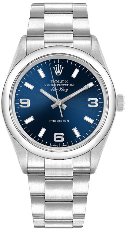 Rolex Oyster Perpetual 34 Air King Blue Dial Unisex Watch 14000