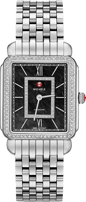 Michele Deco II Black Mother of Pearl Diamond Women's Watch MWW06X000011