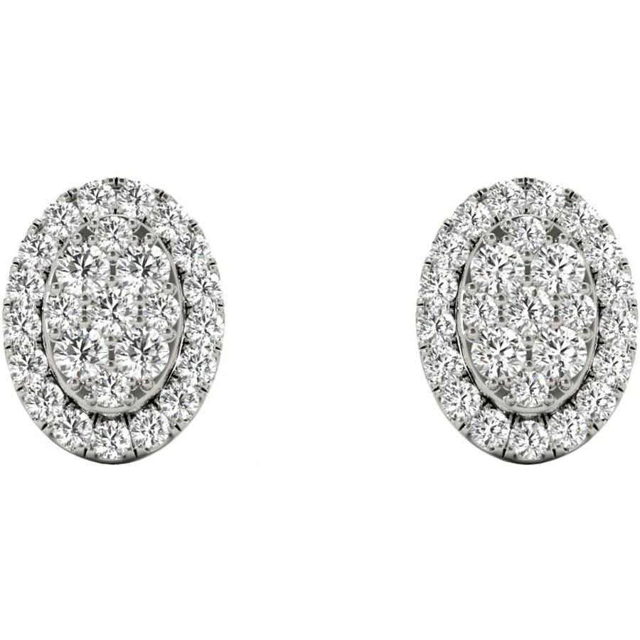 .31 TCW White Gold Diamond Halo Pave Earrings E20237W