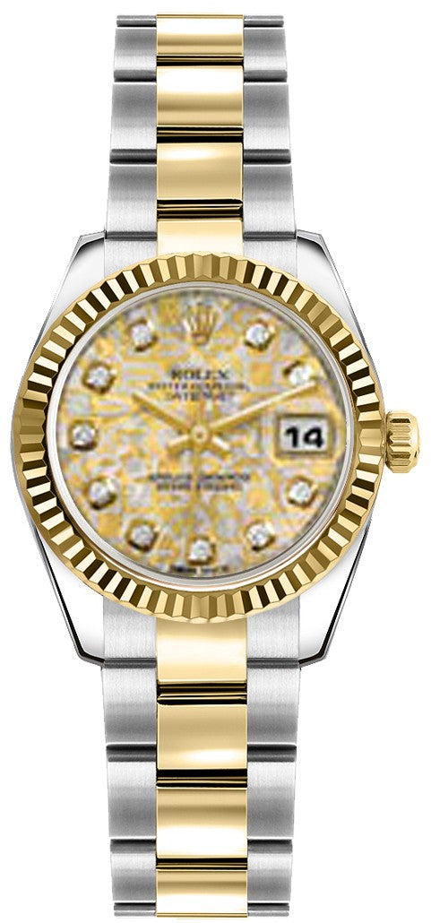 Rolex Lady-Datejust 26 Oyster Bracelet Steel & Gold Watch 179173