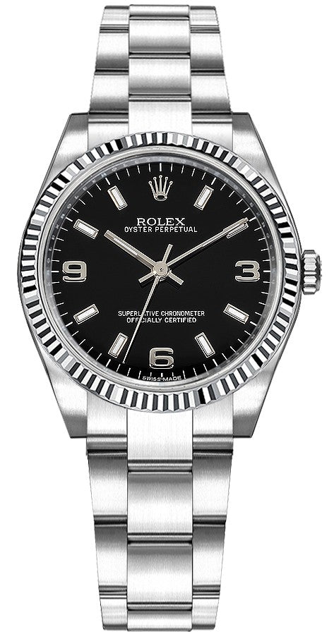 Rolex Oyster Perpetual 31 White Gold Bezel & Steel Watch 177234