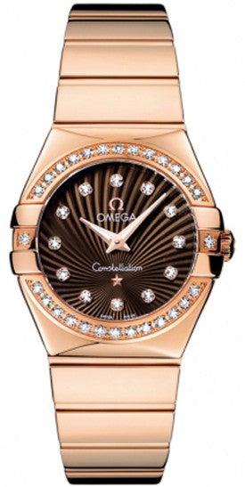 Omega Constellation Brown Dial 18k Rose Gold Luxury Watch 123.55.27.60.63.002