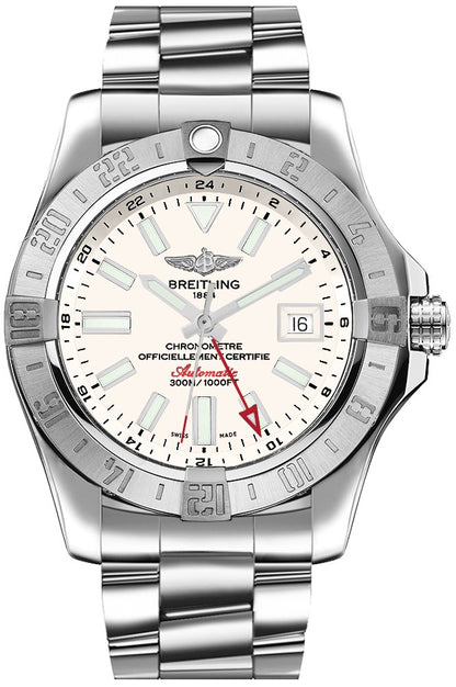 Breitling Avenger II GMT Stratus Silver Dial Men's Watch A32390111G1A1