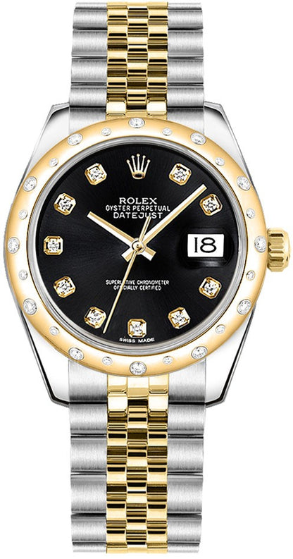 Rolex Datejust 31 Black Dial Jubilee Bracelet Women's 178343-0024