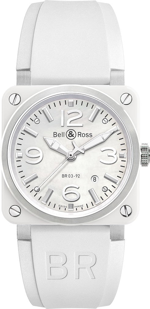 Bell & Ross Aviation Instruments White Ceramic Women's Watch BR0392-WH-C