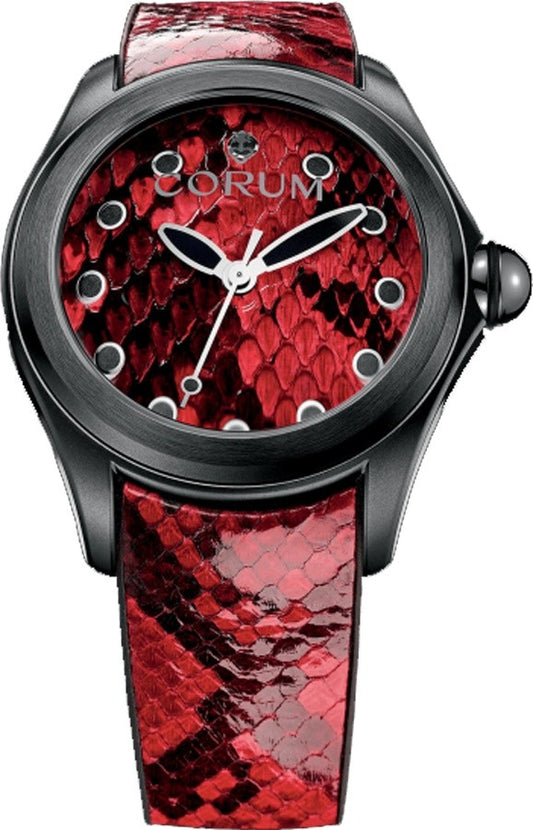 Corum Bubble 42 Red Python Black Steel Men's Watch L082/03208