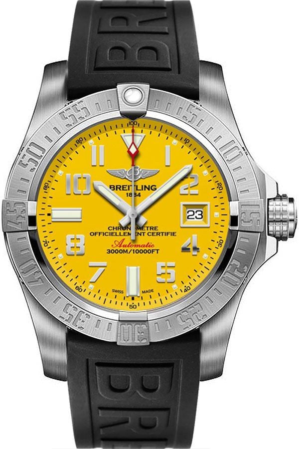 Breitling Avenger II Seawolf Yellow Dial Men's Watch A17331101I1S2