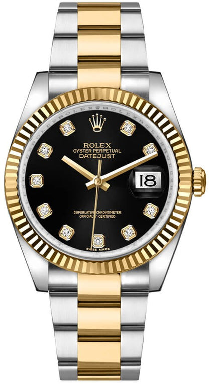 Rolex Datejust 36 Black Diamond Dial Watch 116233-0175