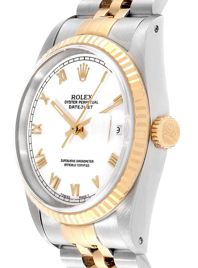 Rolex Datejust 36 White Roman Dial Watch 16233