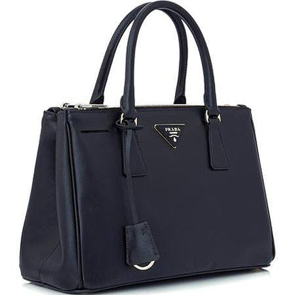 Prada Saffiano Lux Small Double-Zip Blue Tote Bag