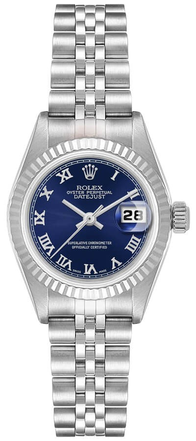 Rolex Lady-Datejust 26 Blue Dial Women's Watch 79174