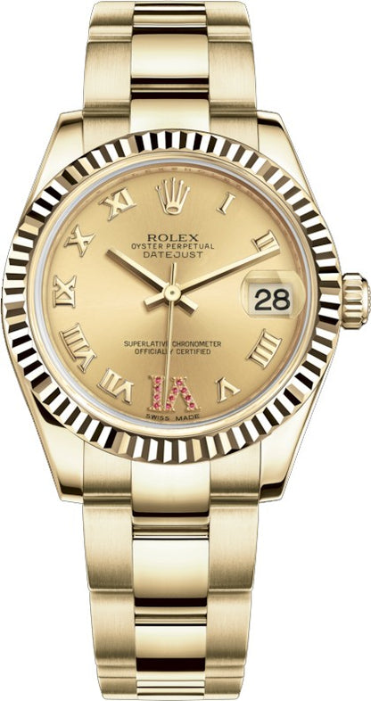 Rolex Datejust 31 Solid Yellow Gold Women's Watch 178278-0133