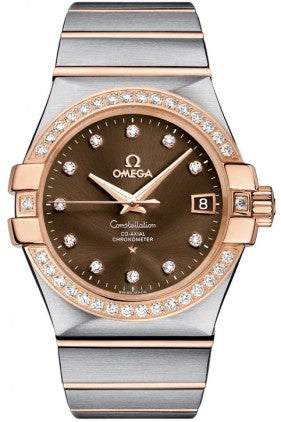 Omega Constellation Rose Gold & Steel Diamond Watch 123.25.35.20.63.001