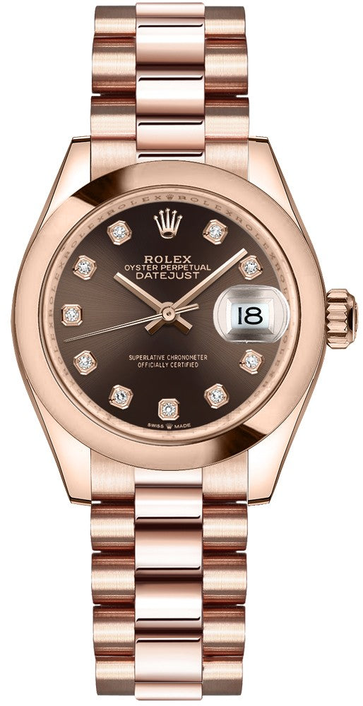 Rolex Datejust Chocolate Diamond Dial Women's Watch 278245-0016