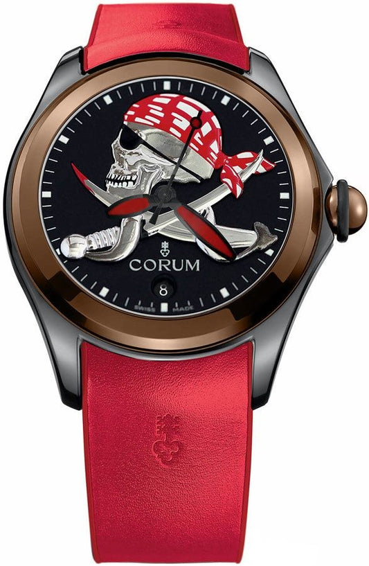 Corum Bubble 47 Pirate Black Steel Men's Watch 082.310.93/0376 PIRA