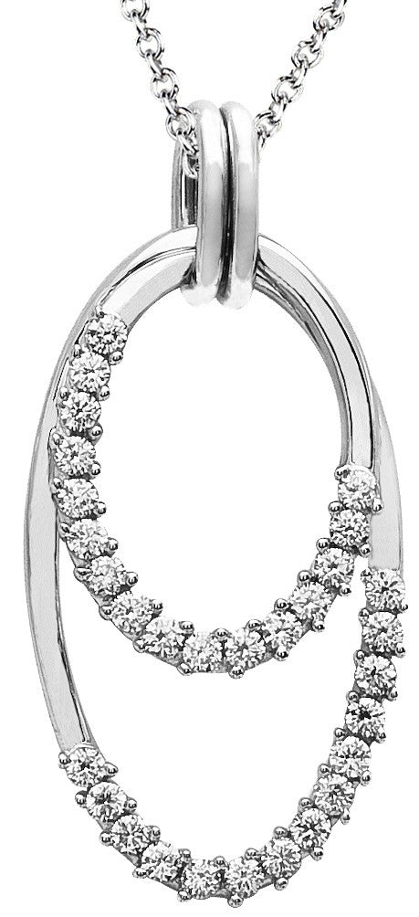 Diamond Pendant, .54 Carat Diamonds on 14K White Gold