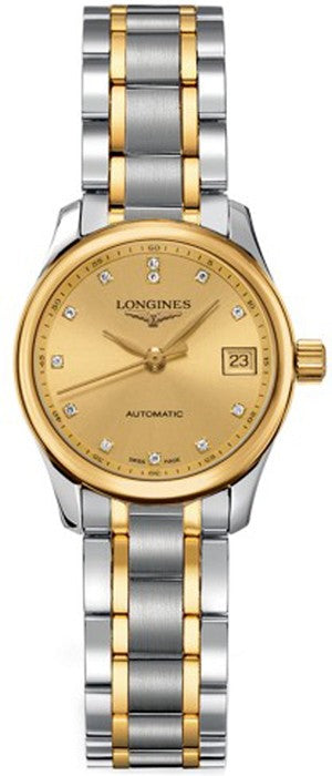 Longines Master Collection Gold Dial Diamond Women's Watch L2.128.5.37.7