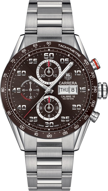 Tag Heuer Carrera 43mm Brown Dial Men's Watch CV2A1S.BA0799