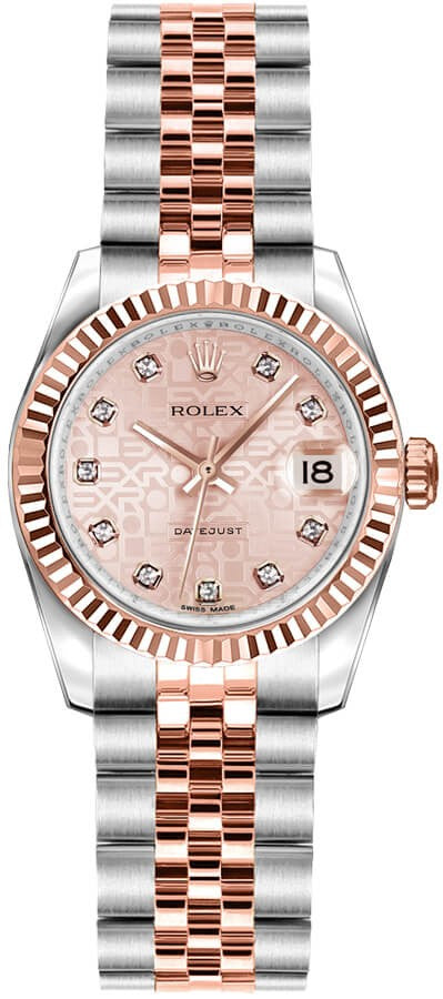 Rolex Lady-Datejust 26 Pink Jubilee Dial Women's Watch 179171