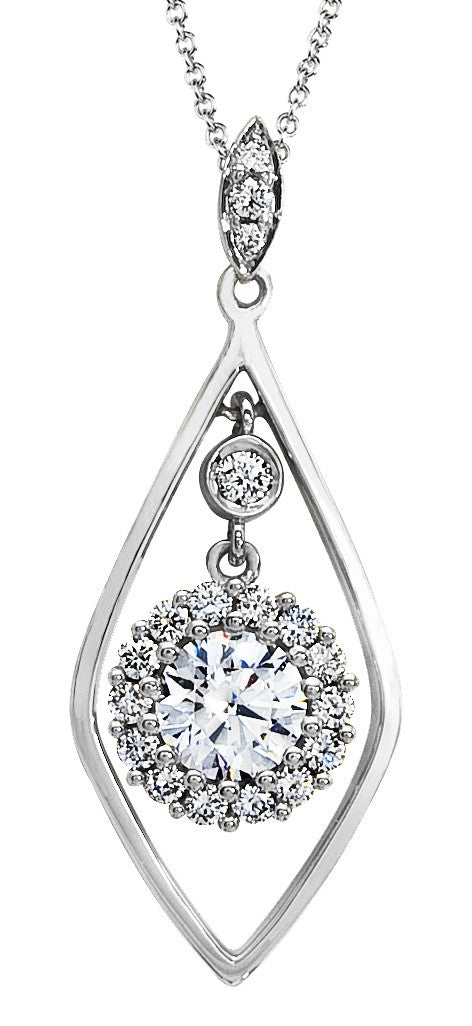 Diamond Pendant, .20 Carat Diamonds on 14K White Gold PWG182