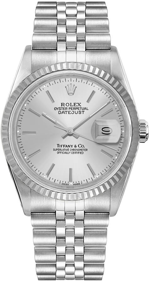 Rolex Datejust 36 Tiffany & Co Silver Dial Unisex Watch 16014