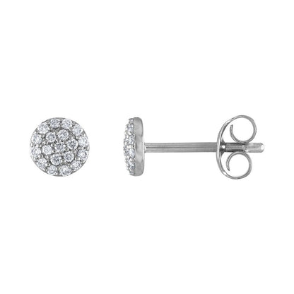 Diamond Earrings, 0.17 Carat on Solid 18k White Gold