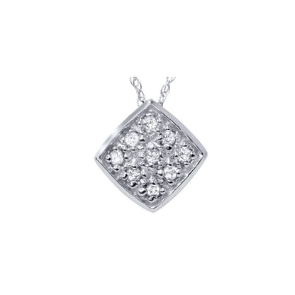 Pave Diamond Cluster Pendant, 0.2 Carat on Solid 14k White Gold