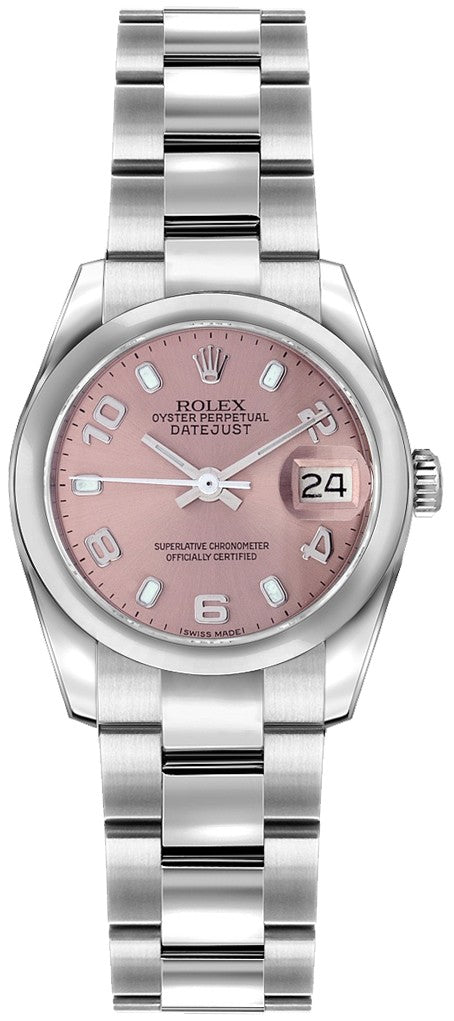 Rolex Lady-Datejust 26 Pink Dial Oyster Bracelet Women's Watch 179160