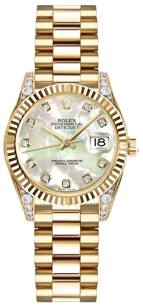 Rolex Lady-Datejust 26 Mother of Pearl Diamond Dial Women's Watch 179238